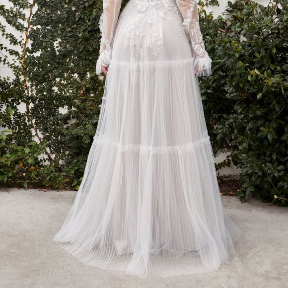 Cinderella Divine A1037W: Embroidered and Beaded Wedding Gown for Timeless Elegance